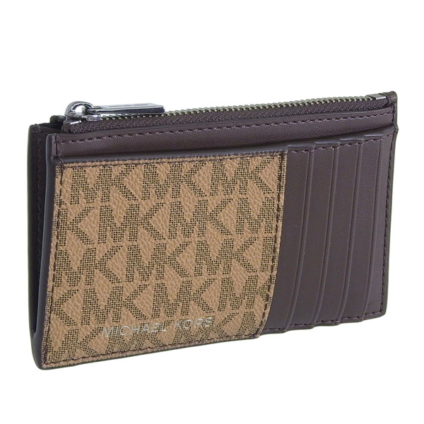 マイケルコース カードケース コインケース 小銭入れ レディース アウトレット PVC ブラウン COOPER SLIM ZIP WALLET 36T4LCOZ7B CAMEL MICHAEL KORS