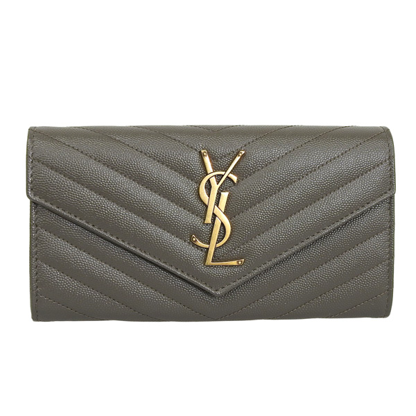 サンローラン 財布 レディース 長財布 アウトレット レザー グレー モノグラム YSL 372264 SAINT LAURENT｜riverall｜02