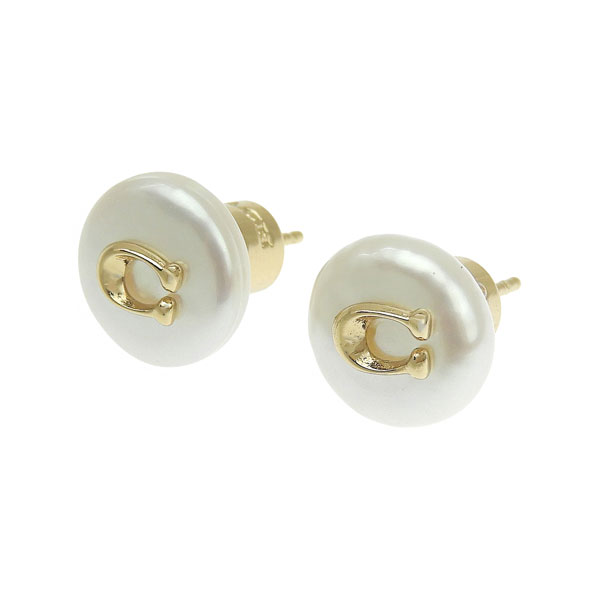 コーチ アクセサリー レディース ピアス ゴールド×ホワイト 37351511GLD107 COACH