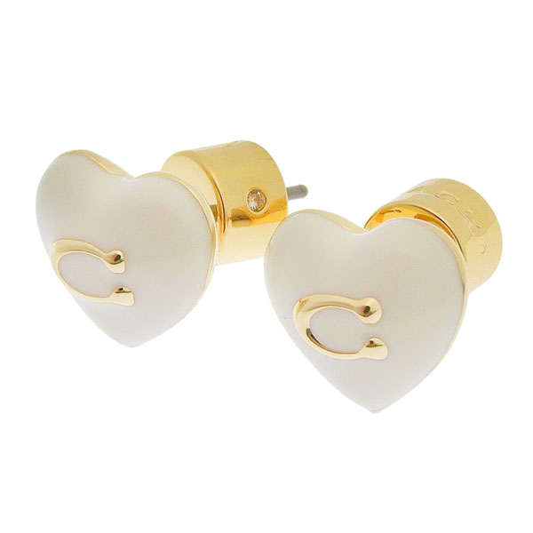 コーチ アクセサリー レディース ピアス ホワイト 37518594GLD100WHGD COACH