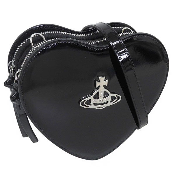 ヴィヴィアンウエストウッド バッグ レディース ショルダーバッグ レザー ブラック LOUISE HEART CROSSBODY 4304006MUL001ON403 VIVIENNE WESTWOOD