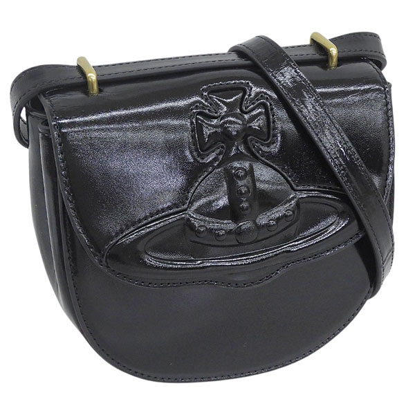 ヴィヴィアンウエストウッド バッグ レディース ショルダーバッグ レザー ブラック JODIE SADDLE BAG 4603000EWL008LN404 VIVIENNE WESTWOOD