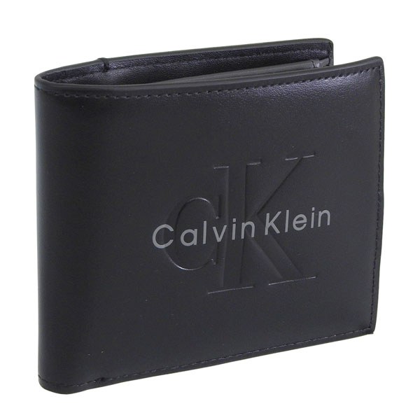 カルバンクライン 財布 メンズ 2つ折り 折財布 コンパクト アウトレット レザー ブラック BOLD BILLFOLD W COIN 4D1156G 001 CALVIN KLEIN