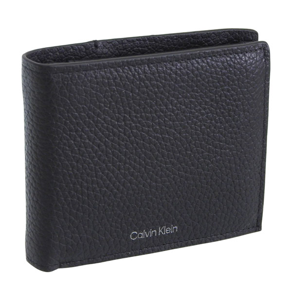 カルバンクライン 財布 メンズ 2つ折り 折財布 コンパクト アウトレット ブラック レザー FOIL EMBOSS TRIFOLD W CARD 4D1241G 001 CALVIN KLEIN