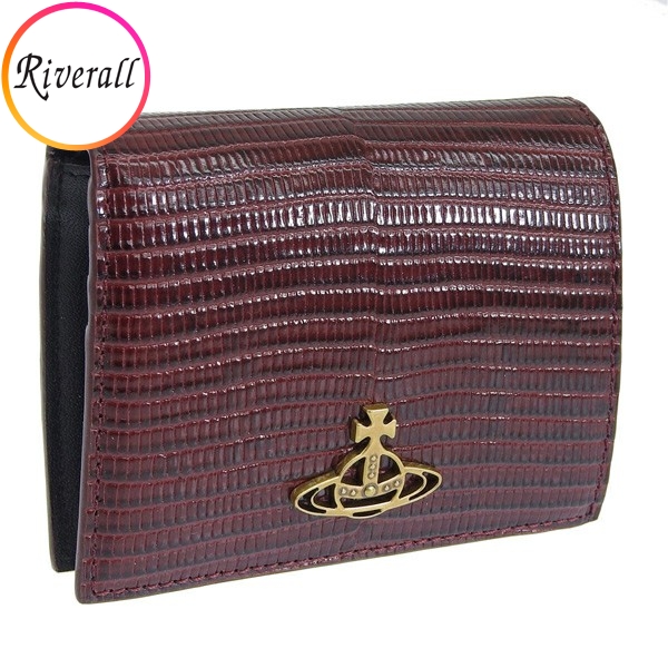 ヴィヴィアンウエストウッドバーガンディ 二つ折り財布