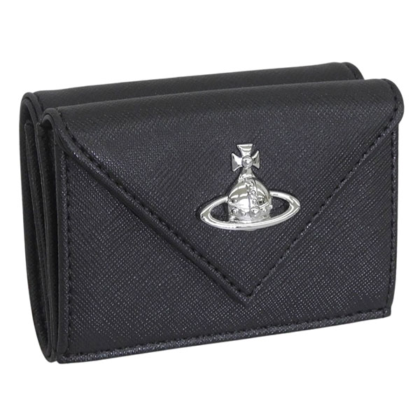 ヴィヴィアンウエストウッド 財布 レディース 3つ折り 折財布 ミニ財布 コンパクト ブラック ENVELOPE BILLFOLD 5115002EWS0021N401 VIVIENNE WESTWOOD