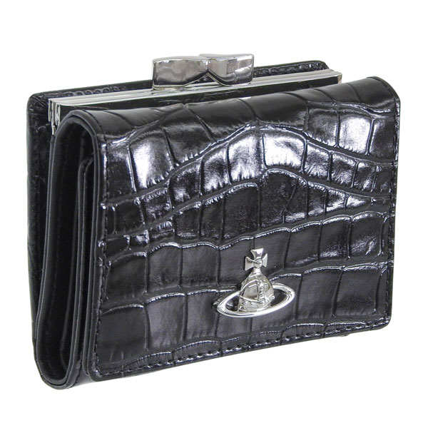 ヴィヴィアンウエストウッド 財布 レディース 3つ折り 折財布 ミニ財布 コンパクト レザー ブラック SMALL FRAME WALLET 5115002MWL0098N401 VIVIENNE WESTWOOD