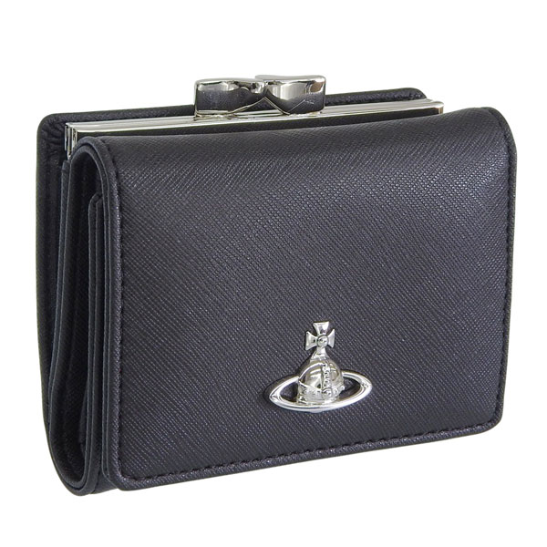 ヴィヴィアンウエストウッド 財布 レディース 3つ折り 折財布 ミニ財布 コンパクト ブラック SMALL FRAME WALLET 5115002MWS0021N401 VIVIENNE WESTWOOD