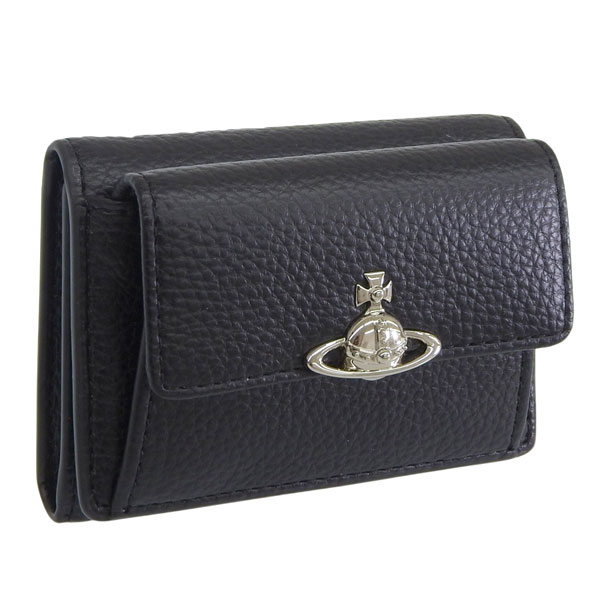 ヴィヴィアンウエストウッド 財布 レディース 3つ折り 折財布 ミニ財布 コンパクト ブラック SMALL FRAP PURSE 5115002TWS000DN403 VIVIENNE WESTWOOD