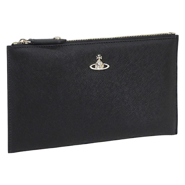 ヴィヴィアンウエストウッド バッグ レディース クラッチバッグ サフィアーノレザー ブラック SAFFIANO PURSE WITH ZIP 52030003L001NN403 VIVIENNE WESTWOOD