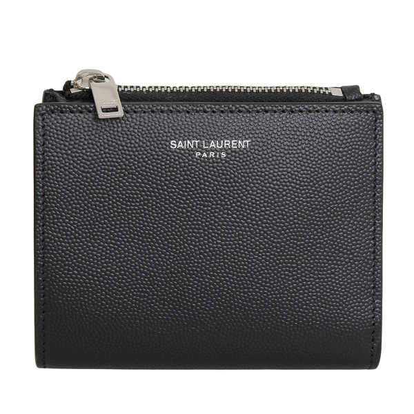 SAINT LAURENT ブラック 二つ折り財布 サンローランパリ 二つ折り財布 カサンドラ ブラック メンズ