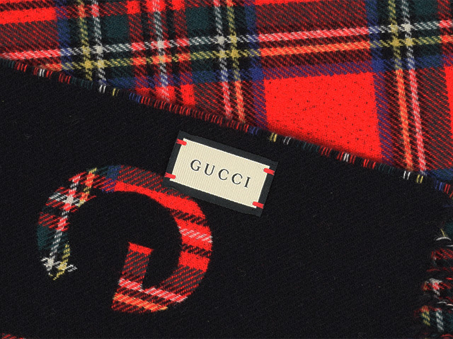 10％ポイント還元】グッチ GUCCI マフラー レディース メンズ チェック