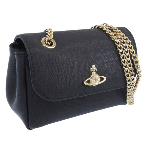 ヴィヴィアンウエストウッド バッグ レディース ショルダーバッグ レザー ブラック SMALL PURSE CHAIN 5C01000BWL001NN402 VIVIENNE WESTWOOD