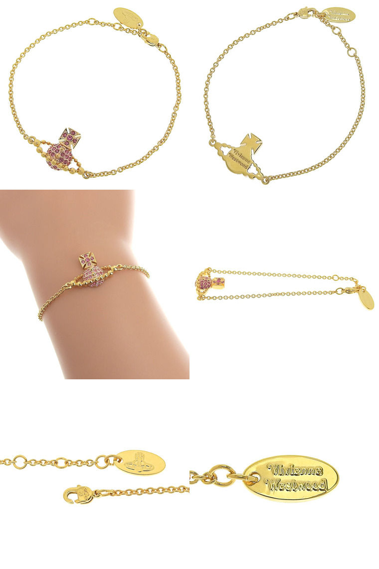 ⭕️最終価格⭕️VivienneWestwoodブレスレット NEW DIAMANTE HEART ブレスレット(シルバー×ピンク)（メンズ