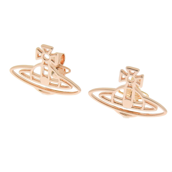 ヴィヴィアンウエストウッド VIVIENNE WESTWOOD THIN LINES FLAT ORB STUD EARRINGS ピアス ピンクゴールド レディース 62010208