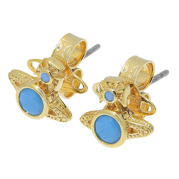 ヴィヴィアンウエストウッド ピアス イヤリング アクセサリー レディース ゴールドブルー LONDON ORB EARRING 6201022002R702 VIVIENNE WESTWOOD