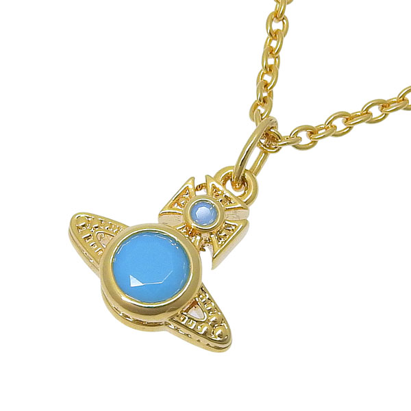 ヴィヴィアンウエストウッド ネックレス ペンダント アクセサリー レディース ゴールドブルー LONDON ORB PENDANT NECKLESS 6302027802R702 VIVIENNE WESTWOOD