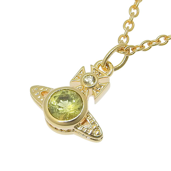 ヴィヴィアンウエストウッド ネックレス ペンダント アクセサリー レディース ゴールドグリーン LONDON ORB PENDANT NECKLESS 6302027802R714 VIVIENNE WESTWOOD