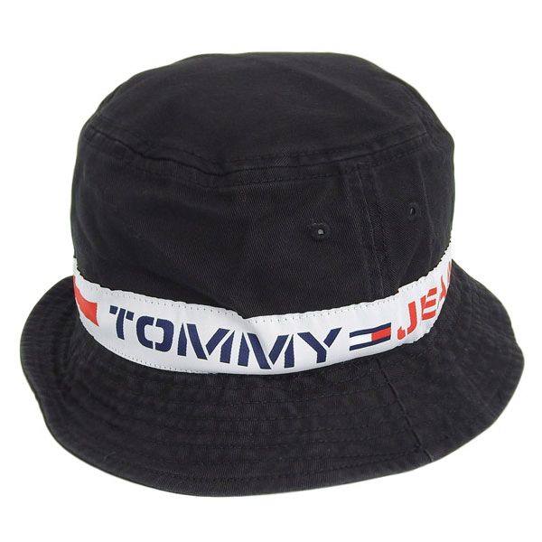 トミーヒルフィガー 帽子 メンズ レディース ハット L XL コットン ブラック AM TJ MERKEL BUCKET HAT 69J6809 BEIBKXL TOMMY HILFIGER