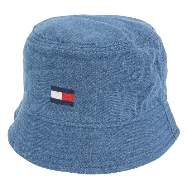 トミーヒルフィガー 帽子 メンズ レディース ハット L XL コットン デニム ブルー AM AREDIN DENIM BUCKET HAT 69J7540 7KUDEXL TOMMY HILFIGER