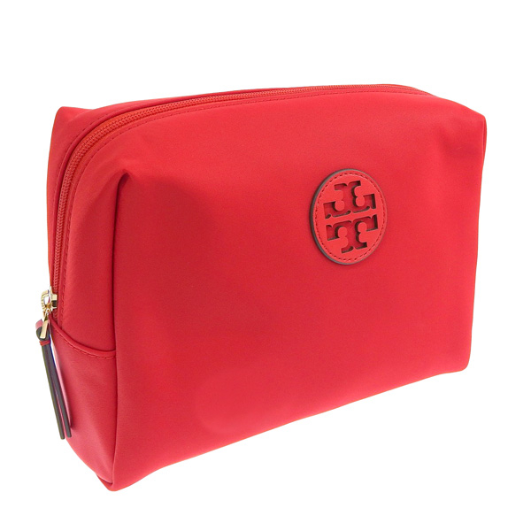 トリーバーチ 化粧ポーチ コスメポーチ レディース アウトレット レッド MEDIUM NYLON COSMETIC CASE 73199-612 TORY BURCH