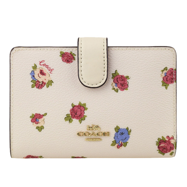 激安正規品 未使用 限定品♡COACH 二つ 折り 財布♡てんとう虫 花柄