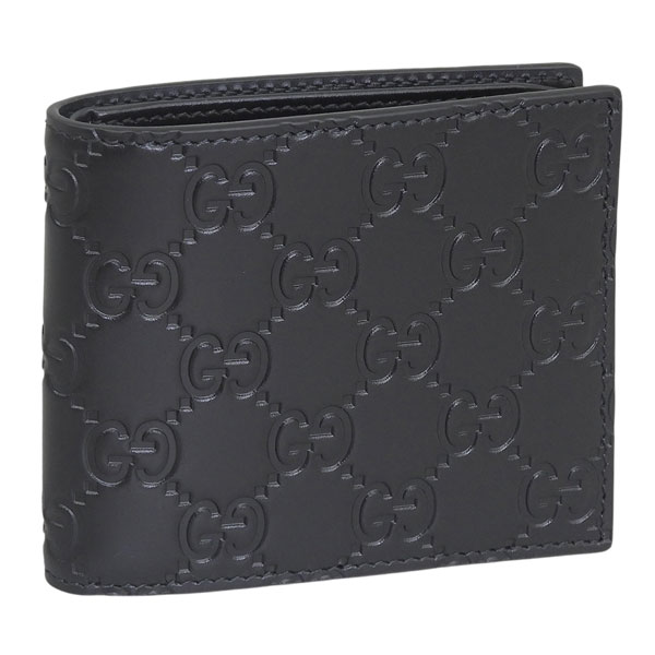 グッチ 財布 メンズ 2つ折り 折財布 コンパクト 札入れ 小銭入れなし アウトレット レザー ブラック O MWL 171M AVL 779836CWC1N1000 GUCCI