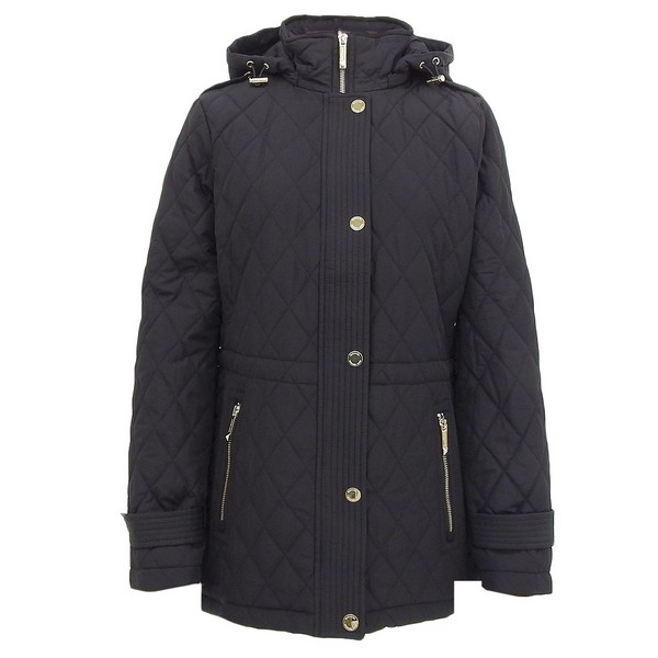 MICHAEL KORS マイケルコース QUILTED HOODED JACKET キルティング フード ダウン ジャケット コート （ブラック）