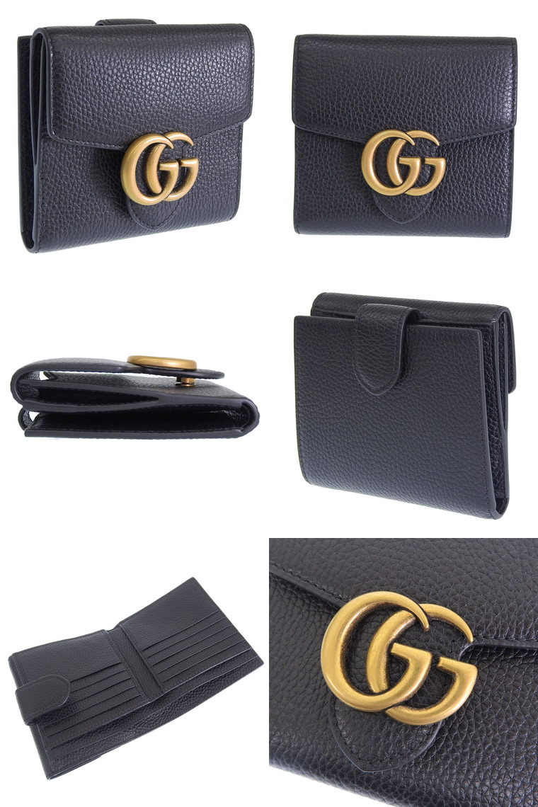折りたたみ財布 [GUCCI] 25SS Women's GG Marmont Bi-fold Wallet 456126 CAO0G GUCCI グッチ 財布 レディース 2つ折り 折財布 コンパクト