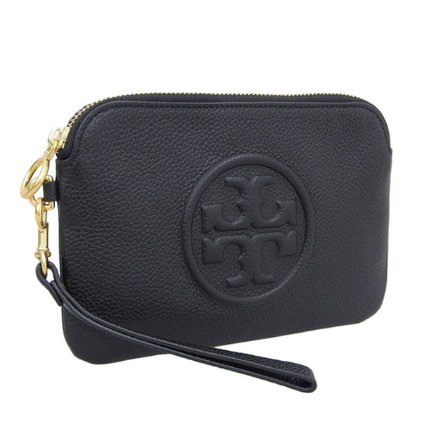 【数量限定セール】トリーバーチ TORY BURCH PERRY BOMBE WRISTLET ポーチ レザー ブラック レディース 79397