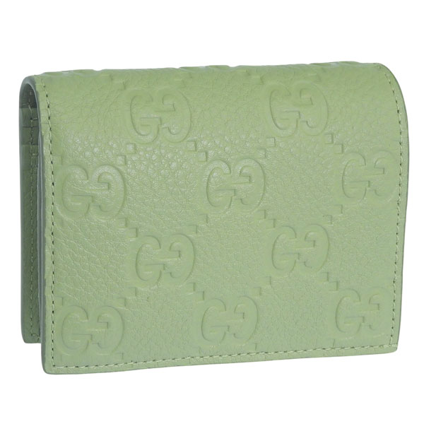 グッチ 財布 レディース 2つ折り 折財布 コンパクト アウトレット レザー グリーン 815901AAEEM3411 GUCCI