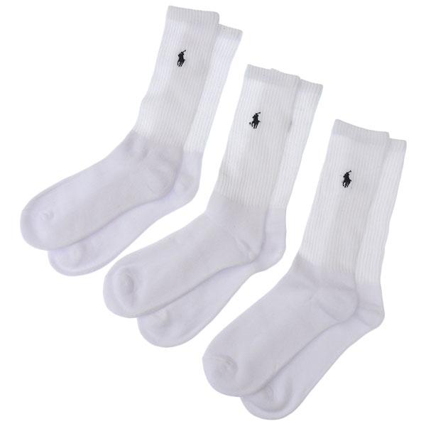 ラルフローレン 靴下 ソックス 3足セット メンズ レディース 10 13 ホワイト 821032PK 100 RALPH LAUREN
