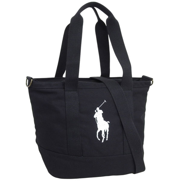 ラルフローレン バッグ メンズ レディース 2WAY トートバッグ コットン ブラック 9AR023-GAZ RALPH LAUREN A4対応