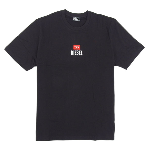 ディーゼル Tシャツ カットソー メンズ 半袖 XL コットン ブラック T JUST SMALL NEW D LOGO T SHIRT A11184RPATI9 BKXL DIESEL