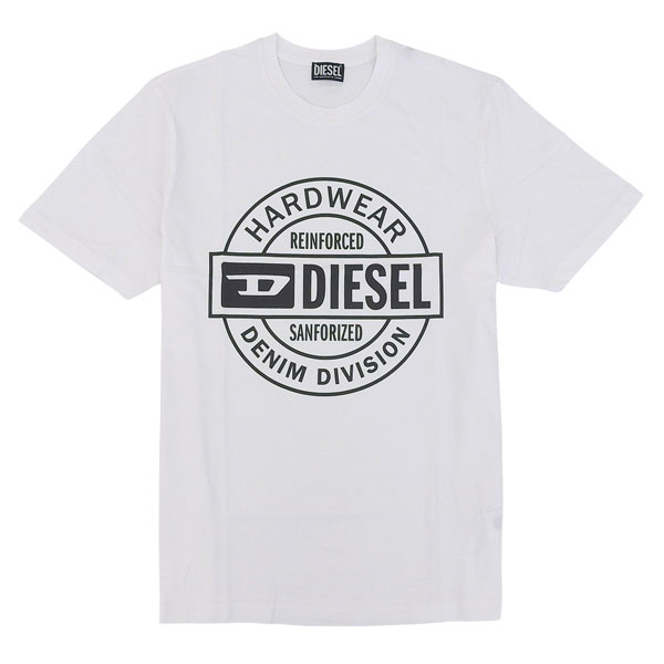 ディーゼル Tシャツ カットソー メンズ 半袖 L コットン ホワイト T JUST 250218 OFF T SHIRT A19701RHQBH1 WHL DIESEL