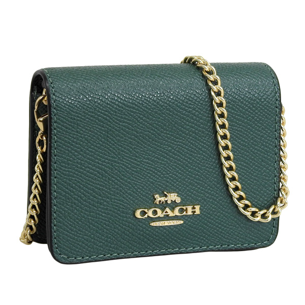 コーチ チェーンカードケース レディース アウトレット レザー クロスボディ 斜めがけ グリーン XGRN MN WLT ON CHN C0059IMCZC COACH