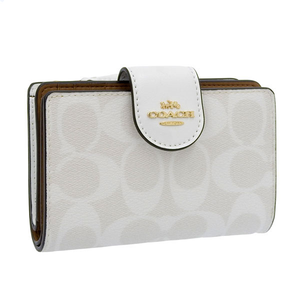 COACH　コーチ　C0082　二つ折り財布　チョーク×グレイシャーホワイト Amazon | [コーチ] 財布 二つ折り財布 C0082 シグネチャー ミニ