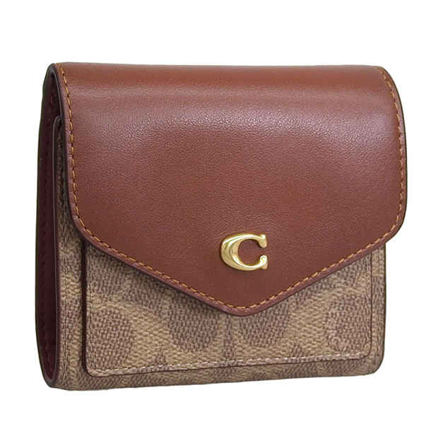 コーチ 財布 レディース 二つ折り財布 レッド×カーキ CB CC SG WYN SM WAL C2329B4NQ4 COACH