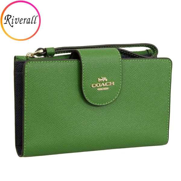 コーチ 財布 レディース 長財布 アウトレット 折財布 レザー グリーン XGRN TECH WALLET C2869IMKEL COACH :c2869imkel:Riverall(リヴェラール)