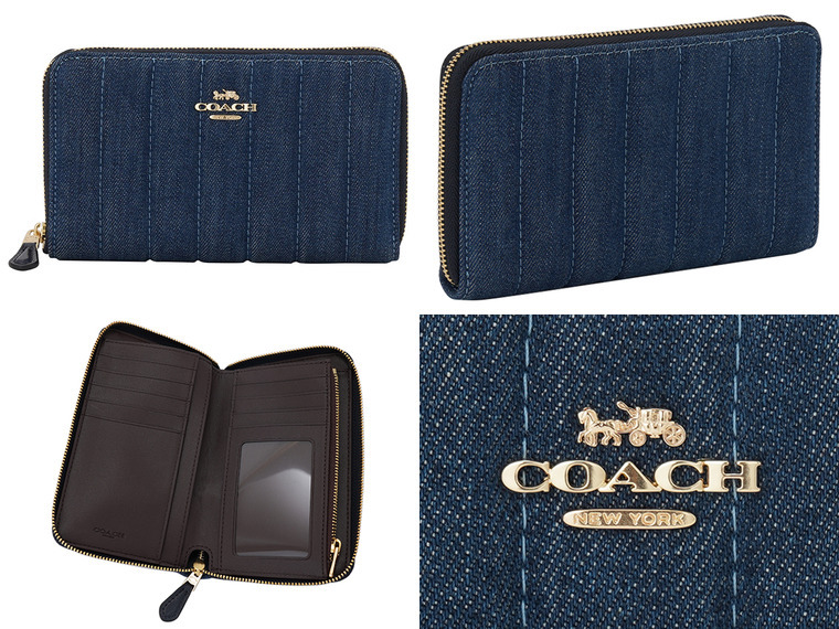 コーチ 長財布 レディース アウトレット ラウンドファスナー 大容量 デニム マルチカラー COACH 30日間返品保証 :riv1-:リヴェラール  - 通販 - Yahoo!ショッピング