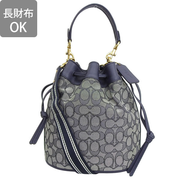 【全品ポイント10倍】コーチ ショルダーバッグ 2WAY バケットバッグ レディース アウトレット キャンバス ネイビー C3853B4RH3  COACH