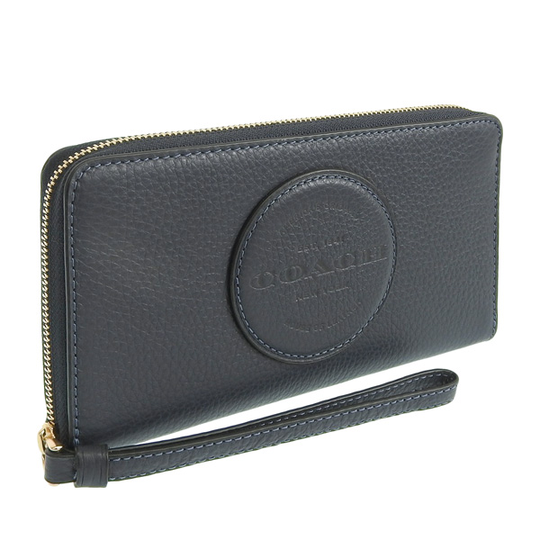 コーチ 財布 レディース ラウンドファスナー 長財布 アウトレット ミッドナイト ネイビー LTHR DMPSY LRG PHN W C4111IMBHP COACH
