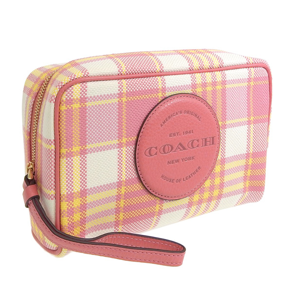 Yahoo! Yahoo!ショッピング(ヤフー ショッピング)コーチ COACH PLAID DEMPSEY BOXY 20 ポーチ 小物 ピンクマルチ レディース c8679 アウトレット