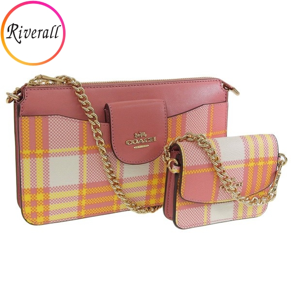 コーチ COACH GARDEN PLAID POPPY XBODY バッグ ショルダーバッグミニポーチ付き ピンクマルチ レディース c8682 アウトレット｜riverall