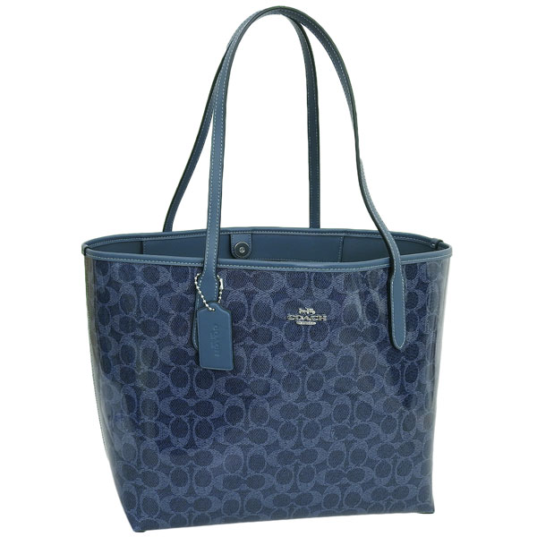 コーチ バッグ レディース トートバッグ アウトレット ネイビー シティ トート シグネチャー キャンバス GLSS SIG CITY TOTE CAK30SVD9 COACH A4対応