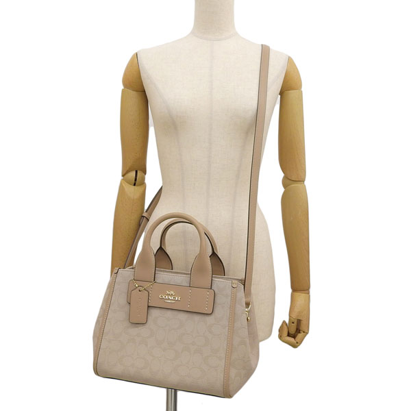 【美品】COACH(コーチ)キャンバス レザー ハンドバッグ ベージュ！ COACH キャンバス×レザー ハンドバッグ ベージュ 5088 - メルカリ