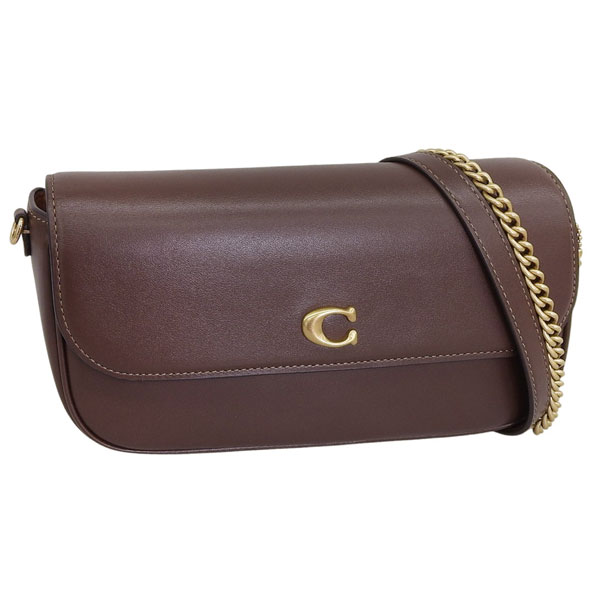 コーチ バッグ レディース ショルダーバッグ レザー ブラウン LEAT BRK FLP CHN BAG CAN90B4MPL COACH