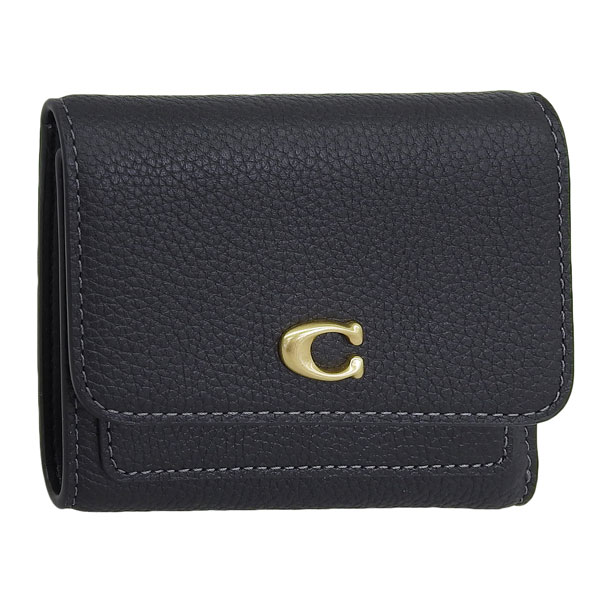 コーチ 財布 レディース 3つ折り 折財布 ミニ財布 コンパクト アウトレット レザー ブラック LEATH ESS FLAP WALLET CAO13B4BK COACH