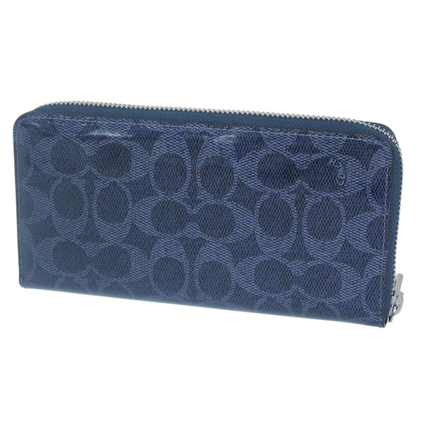 COACH（コーチ） 財布 レディース 長財布 アウトレット PVC ブルー LZA