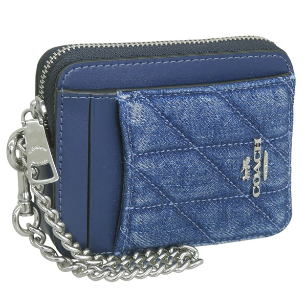 コーチ カードケース レディース アウトレット コインケース 小銭入れ パスケース 定期入れ デニム ZIP CC QLT DNM CAR26SVDE COACH
